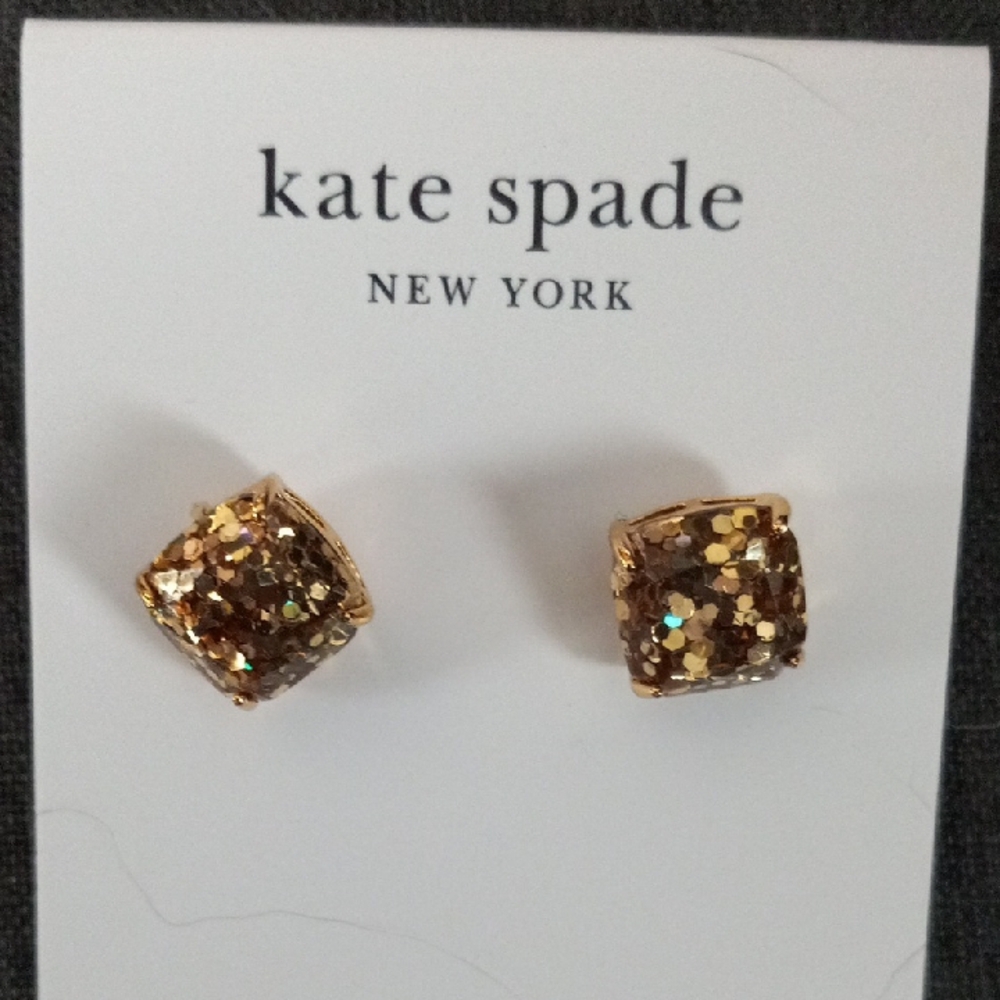 Kate Spade Gold Glitter Earrings